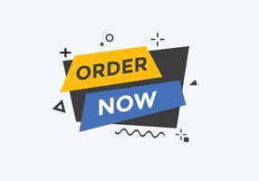 Order Now text button. Web button banner template Order Now vector