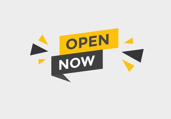 Open Now text button. Web button banner template Open Now