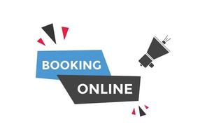 Booking online button. Online Booking vector