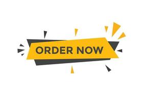 Order Now button. Order Now text web banner template. Sign icon banner vector