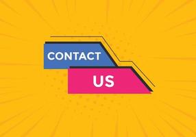 Contact us text button. Web button template Contact us vector