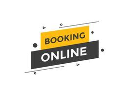 Booking online button. Online Booking vector