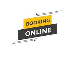 Booking online button. Online Booking vector