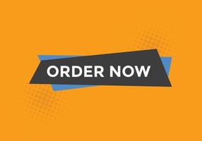 Order Now text button. Web button banner template Order Now vector