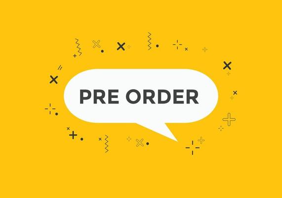 Pre Order text button. Web button banner template Pre Order