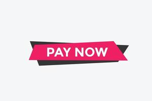 Pay Now button. Pay Now text web banner template. Sign icon banner vector