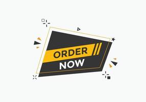 Order Now text button. Web button banner template Order Now vector