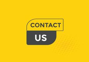 Contact us text button. Web button template Contact us vector