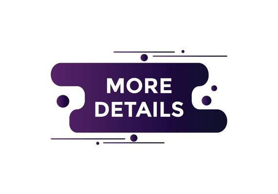 More details button. More details text web banner template. Sign icon banner