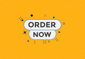 Order Now text button. Web button banner template Order Now vector