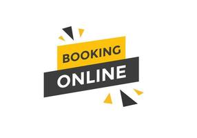 Booking online button. Online Booking vector