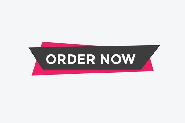 Order Now button. Order Now text web banner template. Sign icon banner
