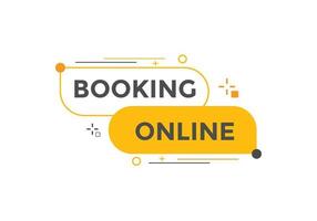 Booking online button. Online Booking vector