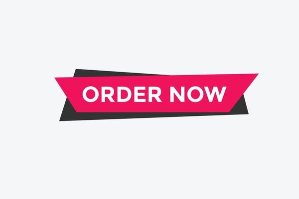 Order Now button. Order Now text web banner template. Sign icon banner