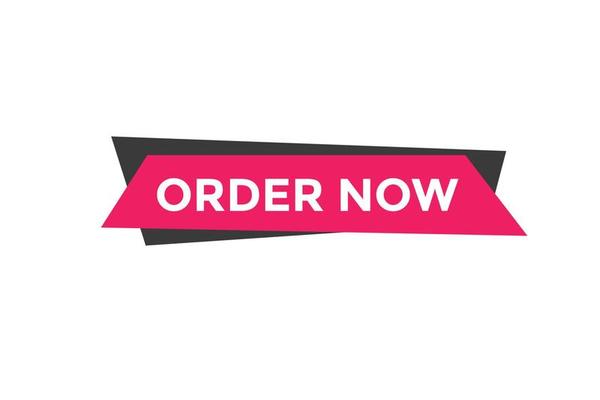 Order Now button. Order Now text web banner template. Sign icon banner