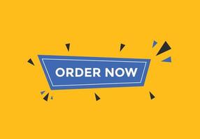 Order Now text button. Web button banner template Order Now vector