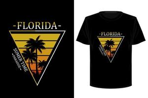 Florida beach retro vintage t shirt design vector