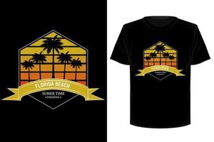 Florida beach retro vintage t shirt design vector