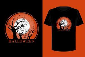 Halloween retro vintage t shirt design vector