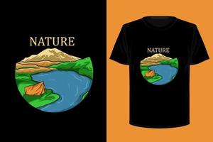 Nature retro vintage t shirt design vector