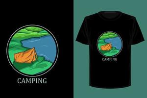 Camping retro vintage t shirt design vector