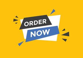 Order Now text button. Web button banner template Order Now vector