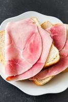 sandwich ham pork meat sausage fast food meal snack on the table copy space food photo