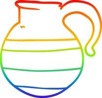 rainbow gradient line drawing cartoon jug vector