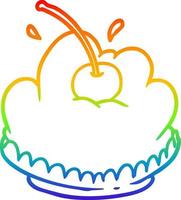 rainbow gradient line drawing tasty dessert vector