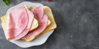 sandwich ham pork meat sausage fast food meal snack on the table copy space food photo