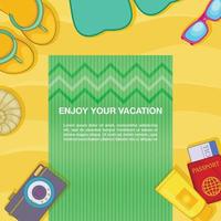 Travel concept beach, cartoon style vector