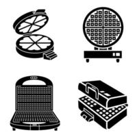 Waffle-iron icons set, simple style vector