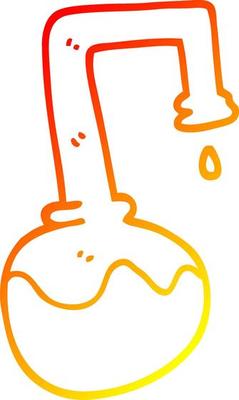 warm gradient line drawing cartoon bubbling chemicals