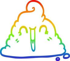 rainbow gradient line drawing cartoon poop vector