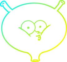cold gradient line drawing cartoon bladder vector