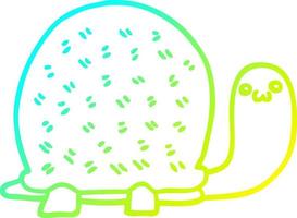 cold gradient line drawing cute cartoon turtle vector