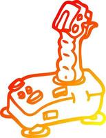 warm gradient line drawing cartoon joystick vector