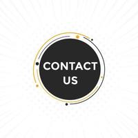 Contact us button. Contact us text web template. Sign icon banner vector