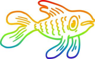 rainbow gradient line drawing cartoon fish vector