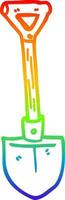 rainbow gradient line drawing cartoon shovel vector