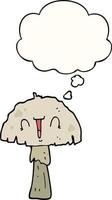 cartoon mushroom and thought bubble vector