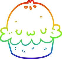 rainbow gradient line drawing cute cartoon pie vector