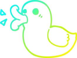 cold gradient line drawing cartoon rubber duck vector