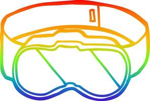 rainbow gradient line drawing cartoon goggles vector