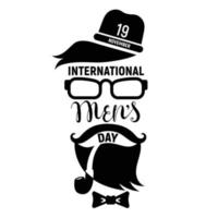 Mens day concept background, simple style vector