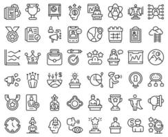 Motivational speaker icons set outline vector. Human discussion vector