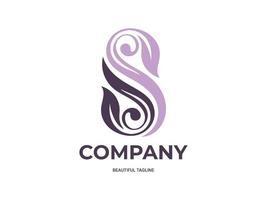idea de diseño de logotipo de letra s de lujo con hoja. inicial del nombre de la marca o empresa vector