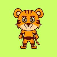 Cute tiger character vector illustration