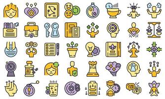 Stress reduction icons set vector flat