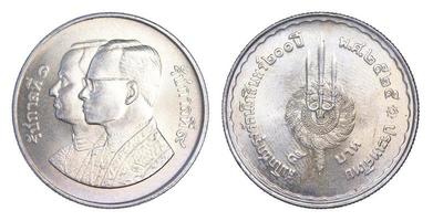 Thailand five baht coin, Year 1982 isolated on white background. photo